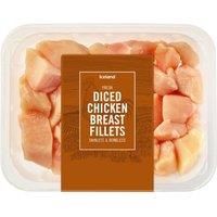 Iceland Fresh Diced Chicken Breast Fillets Skinless and Boneless 425g