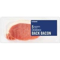 Iceland 5 Rashers (approx.) Unsmoked Back Bacon 150g