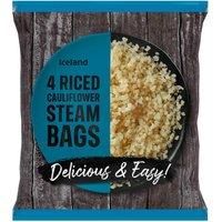 Iceland 4 Cauliflower Rice Steam Bags 600g