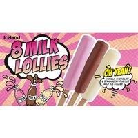 Iceland 8 Milk Lollies 280ml