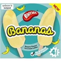 Barratt Foam Bananas Ice Lollies 4 x 160g