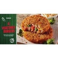Iceland 4 Vegetable Burgers 454g