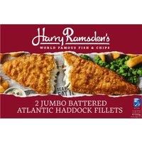 Harry Ramsdens 2 Jumbo Battered Atlantic Haddock Fillets 500g
