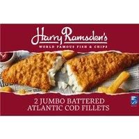 Harry Ramsdens 2 Jumbo Battered Atlantic Cod Fillets 500g