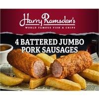 Harry Ramsdens 4 Battered Jumbo Pork Sausages 528g