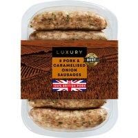 Iceland Luxury 8 Pork & Caramelised Onion Sausages 400g