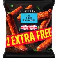 Iceland Luxury 10 Pork Sausages 600g