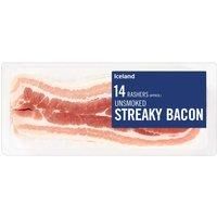 Iceland 14 Rashers (approx.) Unsmoked Streaky Bacon 235g