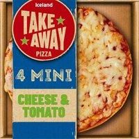 Iceland 4 Mini Pizzas Cheese and Tomato 356g