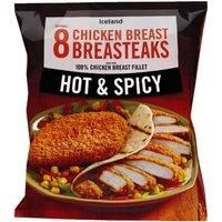 Iceland 8 (approx.) Hot and Spicy Chicken Breast Breasteaks 680g