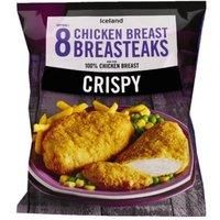 Iceland 8 (approx.) Crispy Chicken Breast Breasteaks 680g