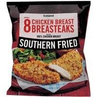 Iceland 8 (approx.) Southern Fried Chicken Breast Breasteaks 680g