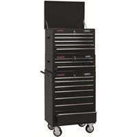 Draper 26" Combined Roller Cabinet and Tool Chest (15 Drawer) - Black