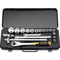 Draper 15356 Elora Metric Socket Set, 1/2" Square Drive, 40.4cm x 17cm x 5.4cm, 19 Pcs