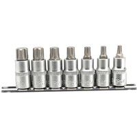 Draper 16341 1/2" Square Drive TX-Star Plus 55MM Socket Bit 7 Piece Set