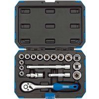 Draper 16359 3/8" Drive Metric 6 Point Socket Set 8-22mm