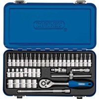 Draper 1/4" Sq. Dr. Metric Socket Set in Metal Case (38 piece)