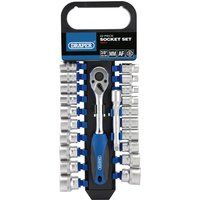 Draper 16373 Square Drive Combined MM/AF Socket and Ratchet 22 Pieces Set, 3/8" Length