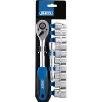 Draper 1/2" Sq. Dr. Metric Socket and Ratchet Set (12 Piece) 16374