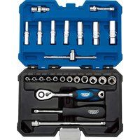 Draper 16443 1/4-Inch Square Drive Metric Socket 25 Piece Set