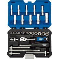 Draper 16444 1/4-Inch Square Drive Metric Socket 30 Piece Set , Blue