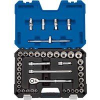 Draper 16467 1/2-Inch Square Drive Combined MM/AF Polished Chrome 41 Piece Socket Set