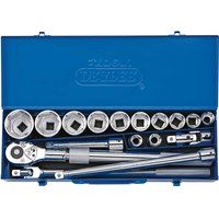 Draper 16486 3/4" Square Drive Metric Socket 17 Piece Set in Metal Case