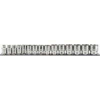 Draper 16492 3/8in Sq Dr Metric Socket Set on Metal Rail 15 Piece