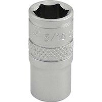 Draper 16522 1/4" Square Drive Micro Satin Chrome Imperial Socket, 5/16" Size , Blue