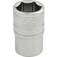 Draper 16607 1/2" Square Drive 6 Point Socket, 17mm Size