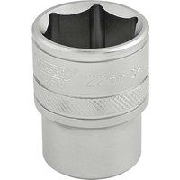 Draper 6 Point Metric Socket, 1/2" Sq. Dr., 22mm