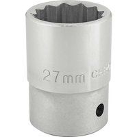 Draper Expert Quality Chrome 3/4" Square Drive 12 Point Socket - 27mm