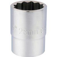 Draper 12 Point Socket, 3/4" Sq. Dr., 28mm