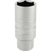 Draper 16777 3/8-Inch Square Drive 14 mm Thread 6 Point Satin Chrome Spark Plug Socket