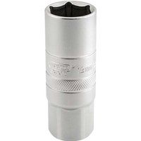Draper 12mm Thread 6 Point Satin Chrome Spark Plug Socket, 1/2" Sq. Dr., 18mm
