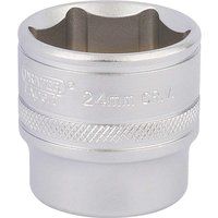 Draper 17546 3/8-Inch Square Drive 6 Point Metric Socket, 24mm Size , Blue