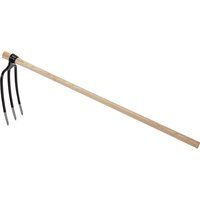 Draper Expert Garden Hoe Fork 3 Prong Hand Cultivator Tool Solid Ash Wood Handle