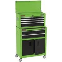 Draper Combined Roller Cabinet and Tool Chest, 6 Drawer, 24", Green 19566