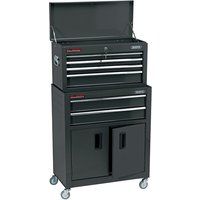 Draper 24" Combined Roller Cabinet and Tool Chest (6 Drawer) in Black