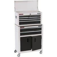 Draper 19576 24" Combined Roller Cabinet and Tool Chest (6 Drawer), White, 24 inches