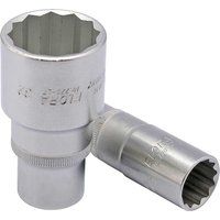 Draper 25119 Elora Deep Bi-Hexagon Socket, 1/2" Square Drive, 19mm, Blue