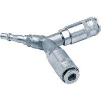 Draper 25813 PCL Twin Standard Coupling with Two Couplings and One Tailpiece, Blue