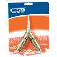 Draper PCL Twin Standard Coupling, 2 x Male Couplings, 1 x Tailpiece 25855