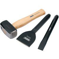 Draper 26120 Builders Kit with FSC Certified Hickory Handle, Blue, 3 Pcs