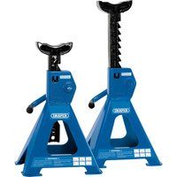 Draper 30878 Ratcheting Axle Stand, 2 Tonne Capacity, 36mm x 85mm Saddle, Pair