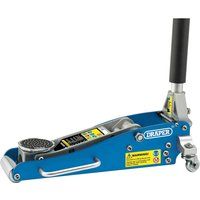 Draper 1.25 Tonne Low Profile Aluminium Trolley Jack Lifting range 85 - 370mm