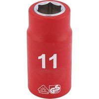 Draper Fully Insulated VDE Socket, 3/8" Sq. Dr., 11mm