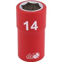 Draper 31697 3/8-Inch Square Drive Metric VDE Socket, 14 mm