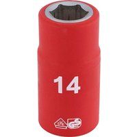 Draper 31789 1/2-Inch Square Drive Fully Insulated VDE Socket, 14 mm Size
