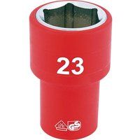 Draper Fully Insulated VDE Socket, 1/2" Sq. Dr., 23mm